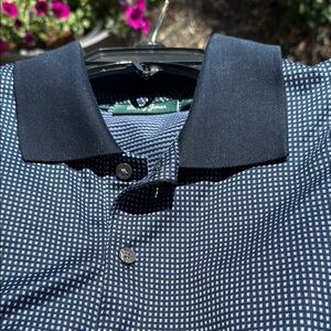 Bobby Jones Navy Blue and White Polo Golf Shirt Classic Design Short Sleeve Med